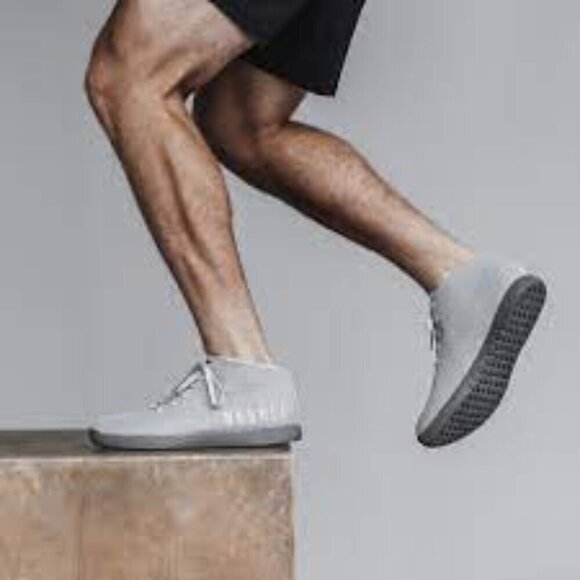 Nobull Mens Cool Gray Mid Court Trainer Athletic Lifting Gym Knit 11.5 Sneakers - Picture 1 of 9